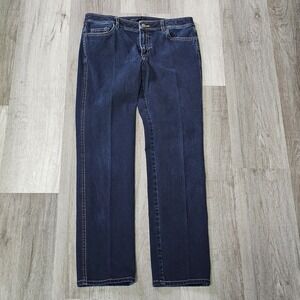 Women's LAFAYETTE 148 New York Dark Blue Skinny Jean Sz 4 30x29